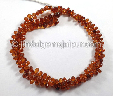 Mandarin Garnet Smooth Drops Shape Beads