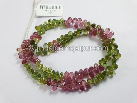 Tourmaline Faceted Drops Shape Beads