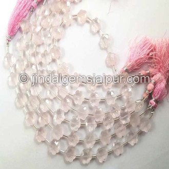 Rose Quartz Faceted Flower Beads