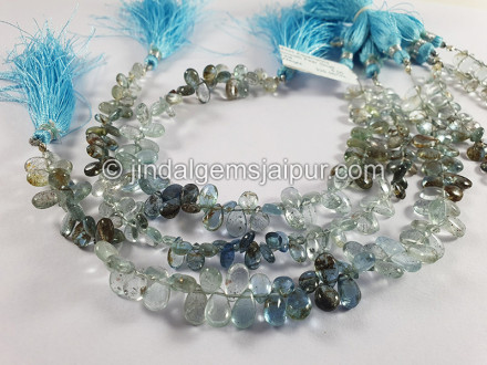 Moss Aquamarine Smooth Pear Shape Small Beads Moss Aquamarine Smooth Pear Shape Small Beads