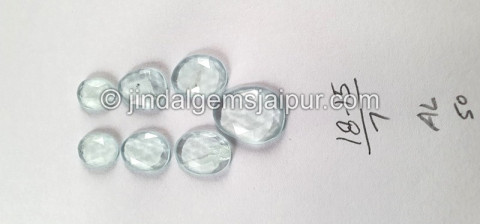 Milky Aquamarine Rose Cut Slices Milky Aquamarine Rose Cut Slices