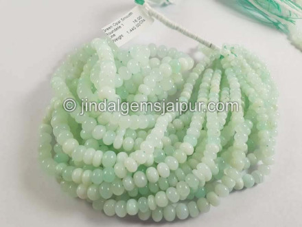 Green Opal Smooth Roundelle Shape Beads Green Opal Smooth Roundelle Shape Beads
