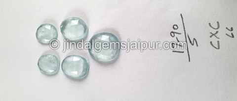 Milky Aquamarine Rose Cut Slices Milky Aquamarine Rose Cut Slices