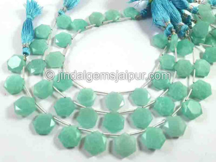 Amazonite Faceted Hexagon Star Beads