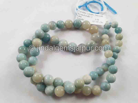 Blue Lazulite In Quartz Round Balls Beads Blue Lazulite In Quartz Round Balls Beads