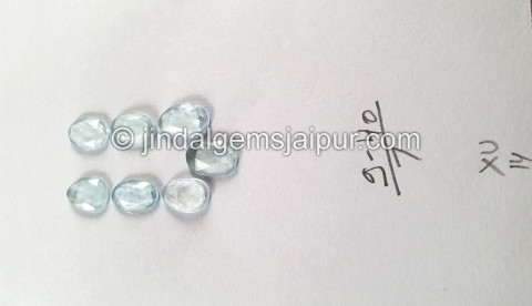 Milky Aquamarine Rose Cut Slices Milky Aquamarine Rose Cut Slices