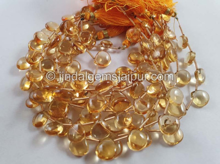 Citrine Far Smooth Heart Beads