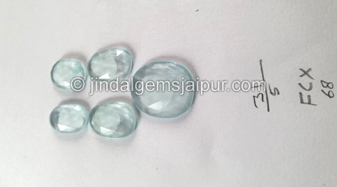 Milky Aquamarine Rose Cut Slices