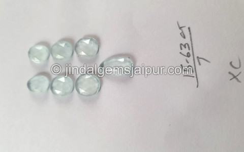 Milky Aquamarine Rose Cut Slices Milky Aquamarine Rose Cut Slices
