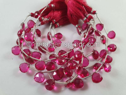 Rubellite Crystal Doublet Faceted Heart Beads Rubellite Crystal Doublet Faceted Heart Beads