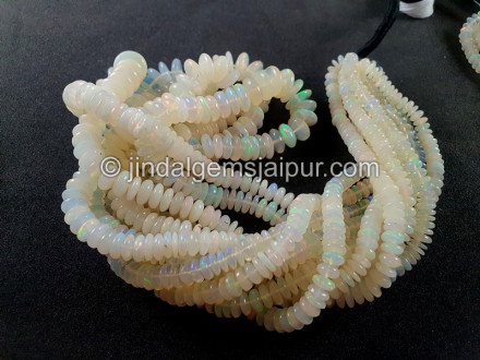 Ethiopian Opal White Smooth Disc Beads Ethiopian Opal White Smooth Disc Beads