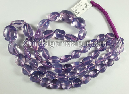 Scorolite Or Lavender Quartz Smooth Nuggets Shape Beads