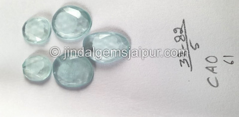 Milky Aquamarine Rose Cut Slices