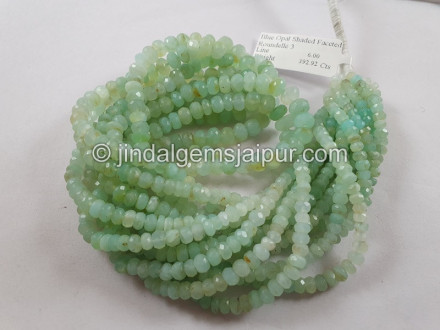 Peruvian Blue Opal Shaded Faceted Roundelle Beads Peruvian Blue Opal Shaded Faceted Roundelle Beads