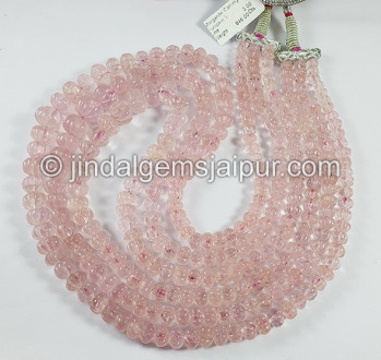 Morganite Carved Pumpkin Shape Beads Morganite Carved Pumpkin Shape Beads