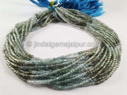 Natural Blue Zircon Shaded Cut Cube Beads Natural Blue Zircon Shaded Cut Cube Beads