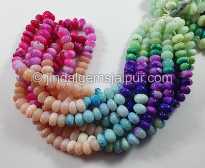 Multi Opal Smooth Roundelle Shape Beads