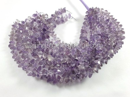 Amethyst Cut Heart Shape Small Beads