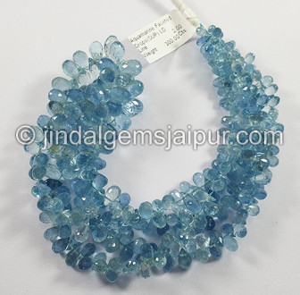Aquamarine Faceted Drops Shape Beads Aquamarine Faceted Drops Shape Beads