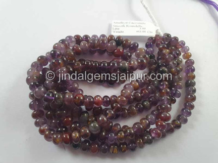 Amethyst Cacoxenite Smooth Roundelle Beads Amethyst Cacoxenite Smooth Roundelle Beads