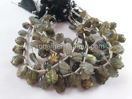 Labradorite Carved Pear Beads Labradorite Carved Pear Beads