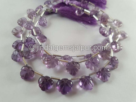 Amethyst Carved Maple Leaf Beads