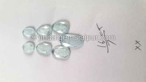 Milky Aquamarine Rose Cut Slices Milky Aquamarine Rose Cut Slices