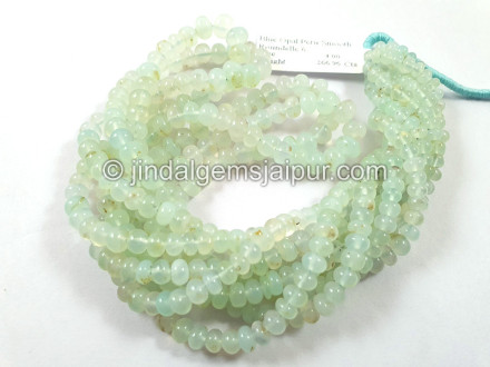Natural Peruvian Blue Opal Smooth Roundelle Beads Natural Peruvian Blue Opal Smooth Roundelle Beads