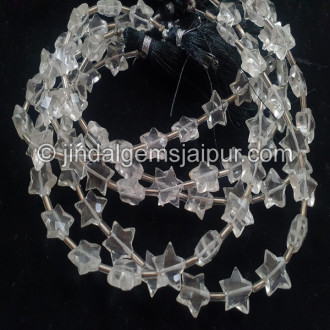 Crystal Quartz Faceted Star Beads