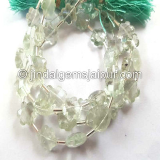 Green Amethyst Faceted Flower Beads