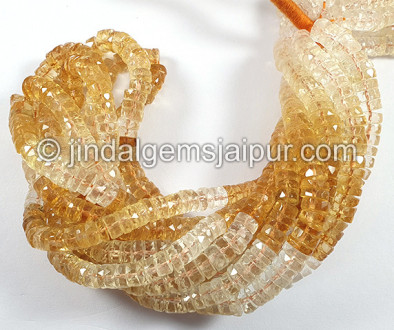 Citrine Shaded Faceted Tyre Shape Beads Citrine Shaded Faceted Tyre Shape Beads