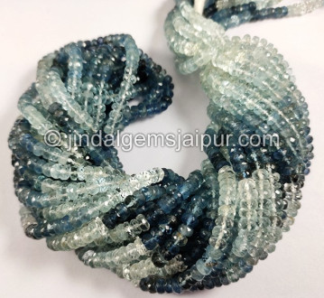 Santa Maria Aquamarine Shaded Faceted Roundelle Shape Beads Santa Maria Aquamarine Shaded Faceted Roundelle Shape Beads