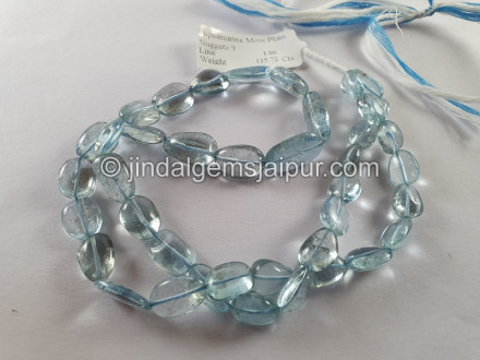 Moss Aquamarine Smooth Nuggets Beads Moss Aquamarine Smooth Nuggets Beads