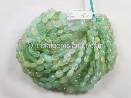 Blue Opal Shaded Faceted Oval Beads Blue Opal Shaded Faceted Oval Beads
