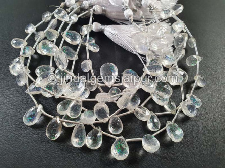 Ethiopian Opal Crystal Doublet Faceted Pear Beads Ethiopian Opal Crystal Doublet Faceted Pear Beads