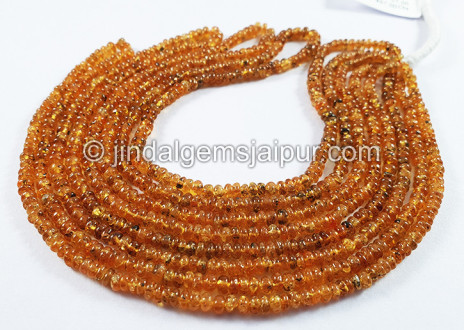 Mandarin Garnet Smooth Roundelle Shape Beads Mandarin Garnet Smooth Roundelle Shape Beads
