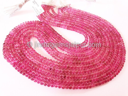 Rubellite Smooth Roundelles Shape Beads Rubellite Smooth Roundelles Shape Beads