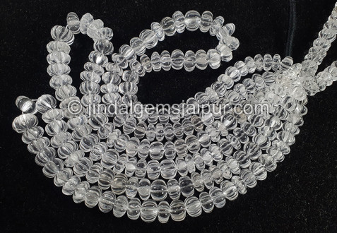Crystal Quartz Carved Pumpkin Shape Big Beads