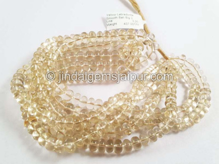 Yellow Labradorite Smooth Roundelle Beads