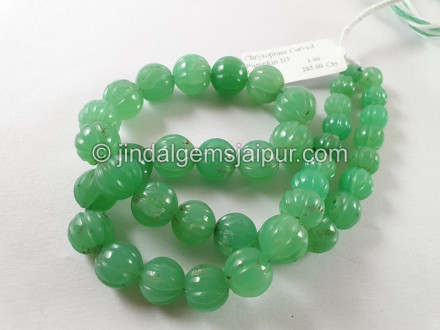 Chrysoprase Carved Pumpkin Beads