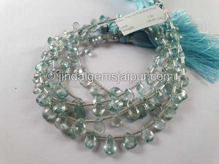 Blue Zircon Faceted Pear Shape Beads Blue Zircon Faceted Pear Shape Beads
