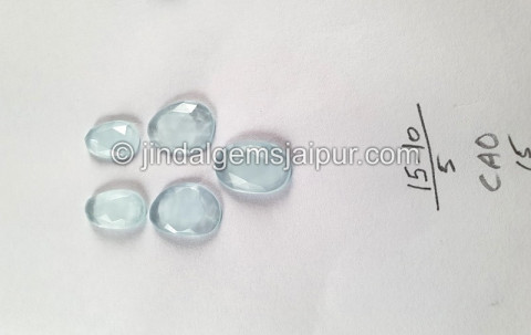Milky Aquamarine Rose Cut Slices Milky Aquamarine Rose Cut Slices