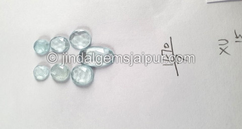 Milky Aquamarine Rose Cut Slices Milky Aquamarine Rose Cut Slices