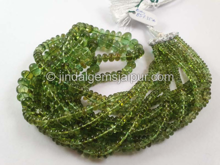Parrot Green Tourmaline Smooth Roundelle Beads Parrot Green Tourmaline Smooth Roundelle Beads