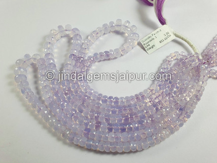 Scorolite Or Lavender Quartz Faceted Roundelle Shape Beads Scorolite Or Lavender Quartz Faceted Roundelle Shape Beads