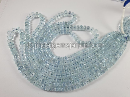 Aquamarine Smooth Roundelle Shape Beads