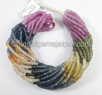 Multi Sapphire Faceted Roundelle Shape Beads