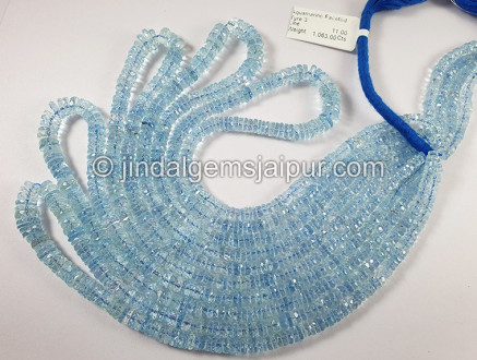 Aquamarine Faceted Tyre Shape Beads