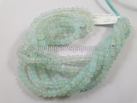 Natural Peruvian Blue Opal Smooth Roundelle Beads Natural Peruvian Blue Opal Smooth Roundelle Beads