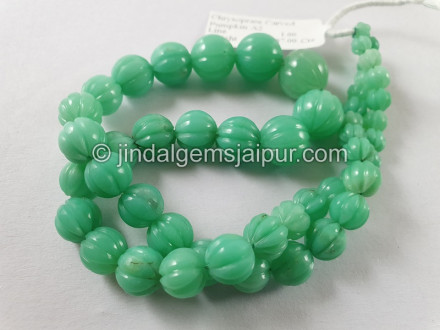 Chrysoprase Carved Pumpkin Beads